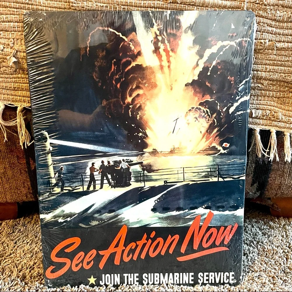 NEW Heavy Duty Steel See Action Now Join The Submarine Service Metal Sign